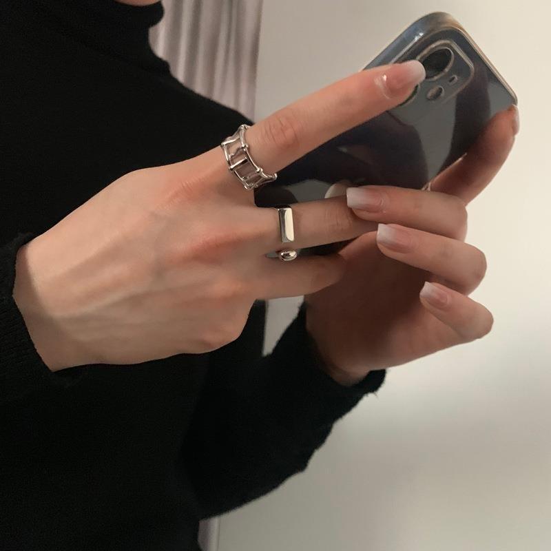 Stunning 925 Sterling Silver Adjustable Ring For Couples With Unique Geometric Design