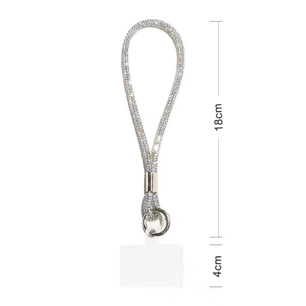Trendy Glitter Rhinestone Phone Lanyard Bling Bling Flash Phone Wrist Straps Bright Diamond Crystal Keychain Phone Accessories