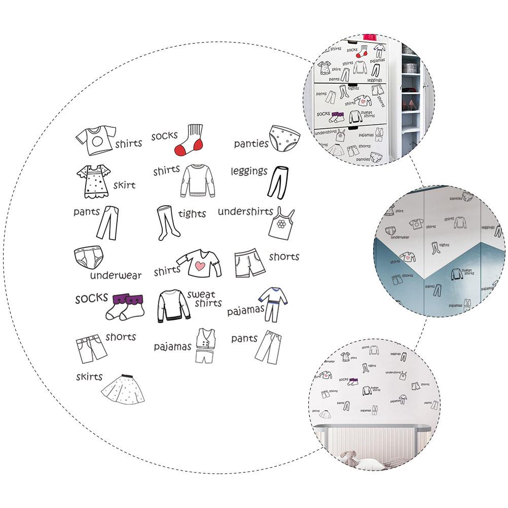 Wardrobe Clothing Label Decal Sort Wall Decals Stickers Tag Clothes Classification Labels Pvc Dresser