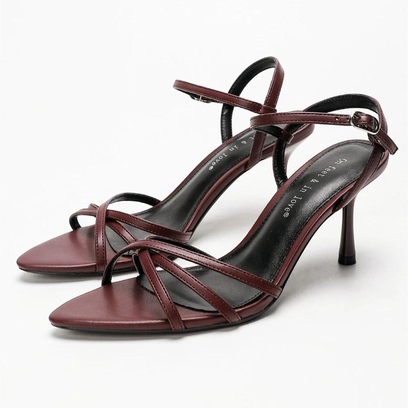 Fashion Fashion Square Toe Ankle Strap Buckle Slide Sandals Elegant Cross Tied Open Toe Women Sandals Simple Comfort Plus Size Sandals
