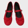 Fashion High Quality Satin Red Ballet Flats Women Elegant Bow Narrow Buckle Design Brand Mary Jane Shoes Concise Lightweight Casual Shoe