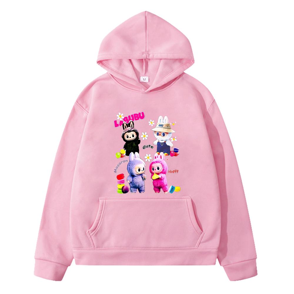 Labubu Podzimní potisk Kawaii mikiny Fleecová mikina Kreslený pulovr chlapci anime mikina bunda y2k sudadera dětské oblečení dívky