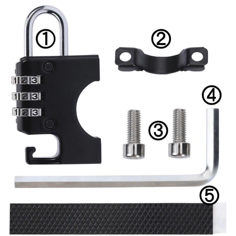 Waterproof Password Helmet Lock 3 Digit Anti Theft Padlock Durable Helmet Combination Lock  Bicycle