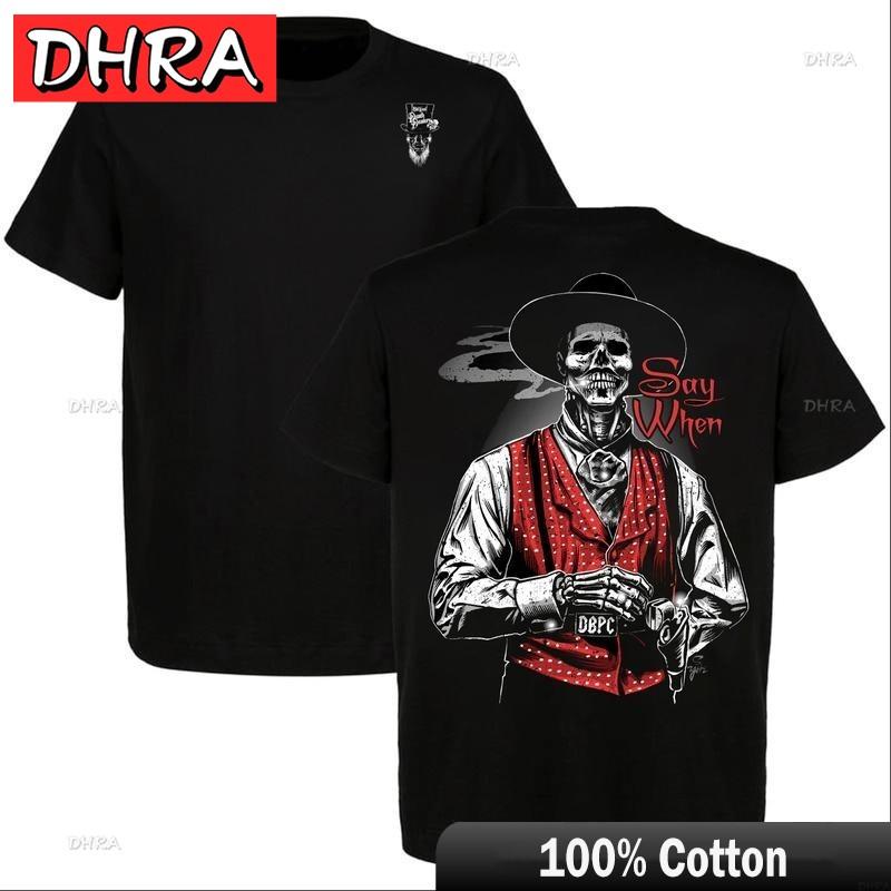 Doc Holliday Say When Old West Death Dealers Collection Tombstone Ghost Town Zom with Unique Streetwear Loose Shirt Tops Urban S