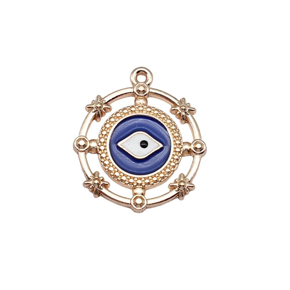 Enamel Charms Multi Color Evil Eye Pendants For Protection Themed Jewelry