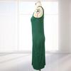 Women's Sleeveless Ribbed Knit Maxi Dress Summer Bodycon Button Down Long Tank Dress Sexy Slim Fit High Slit Office Work Dress
