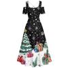 Damen Lässiges und modisches Print Sexy Hosenträger Retro Kleid Big Swing Kleid