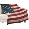 American Flag Vintage Throw Blanket Plaid Multi-Purpose Sleeping Bag For Baby Blankets