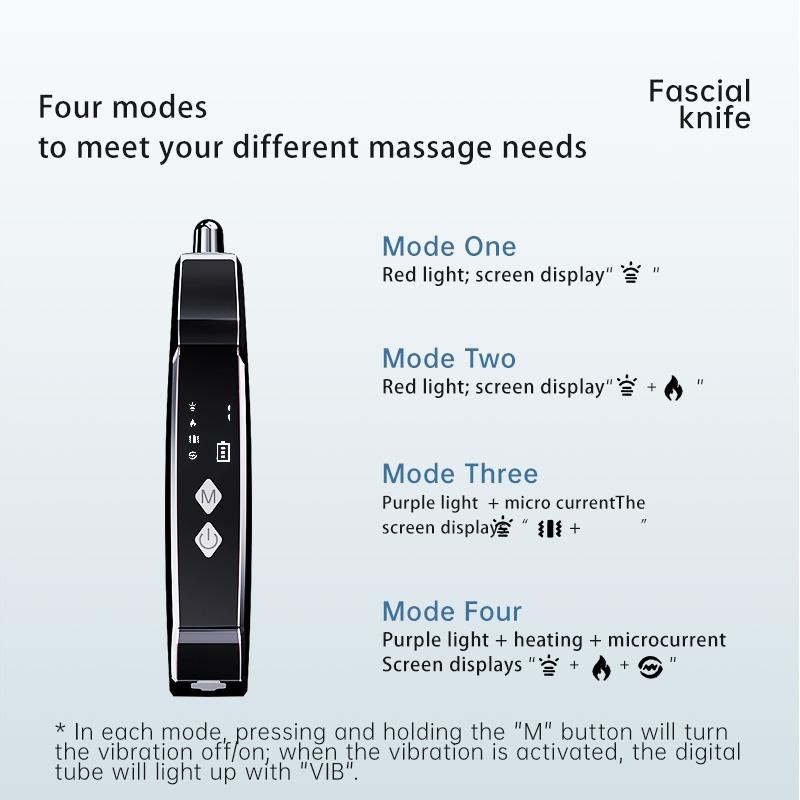 Electric Fascia Scraper Massager with EMS, Heat Therapy & Vibration - 3-Speed Adjustable for Muscle Pain Relief