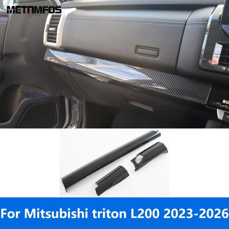 

For Mitsubishi triton L200 2024 2025 2026 Carbon Fiber Center Console Dashboard Panel Trim Interior Accessories Car Styling
