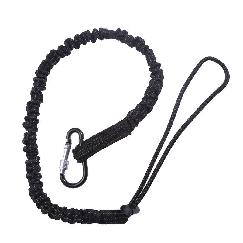 Safety Bungee Tether Tool Lanyard With Carabiner Hook Prevent Falls For Climbing Working