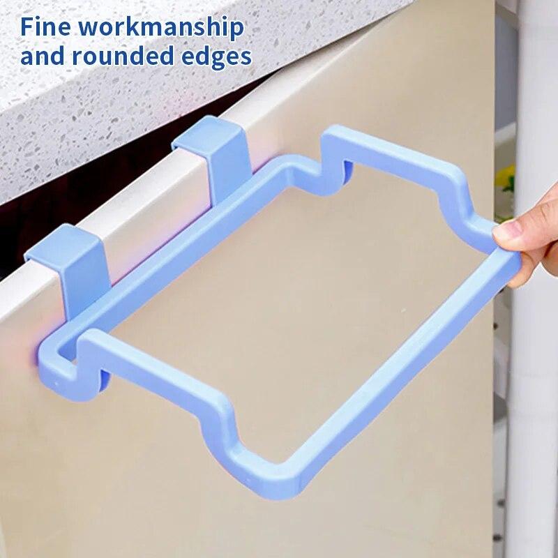 1/2pcs Kitchen Door Back Type Portable Garbage Bag Holder Home Cabinet behind the Door Wipe Hanging Rack Garbage Can Holder