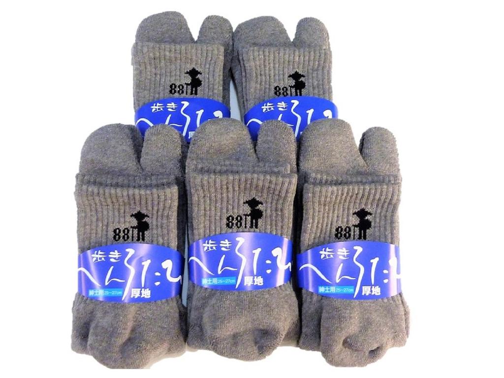 Walking Set Thick [5Sense] Pilgrimage, 5-Pair (Men's), (Gray)