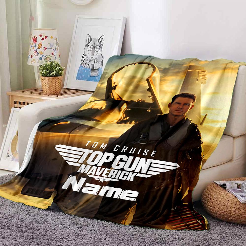 Customiz Name Personality Top Gun Maverick Blanket Soft &Warm Sofa Office Bed Travel Lunch Break Blanket, Gift Suitable All Seasons