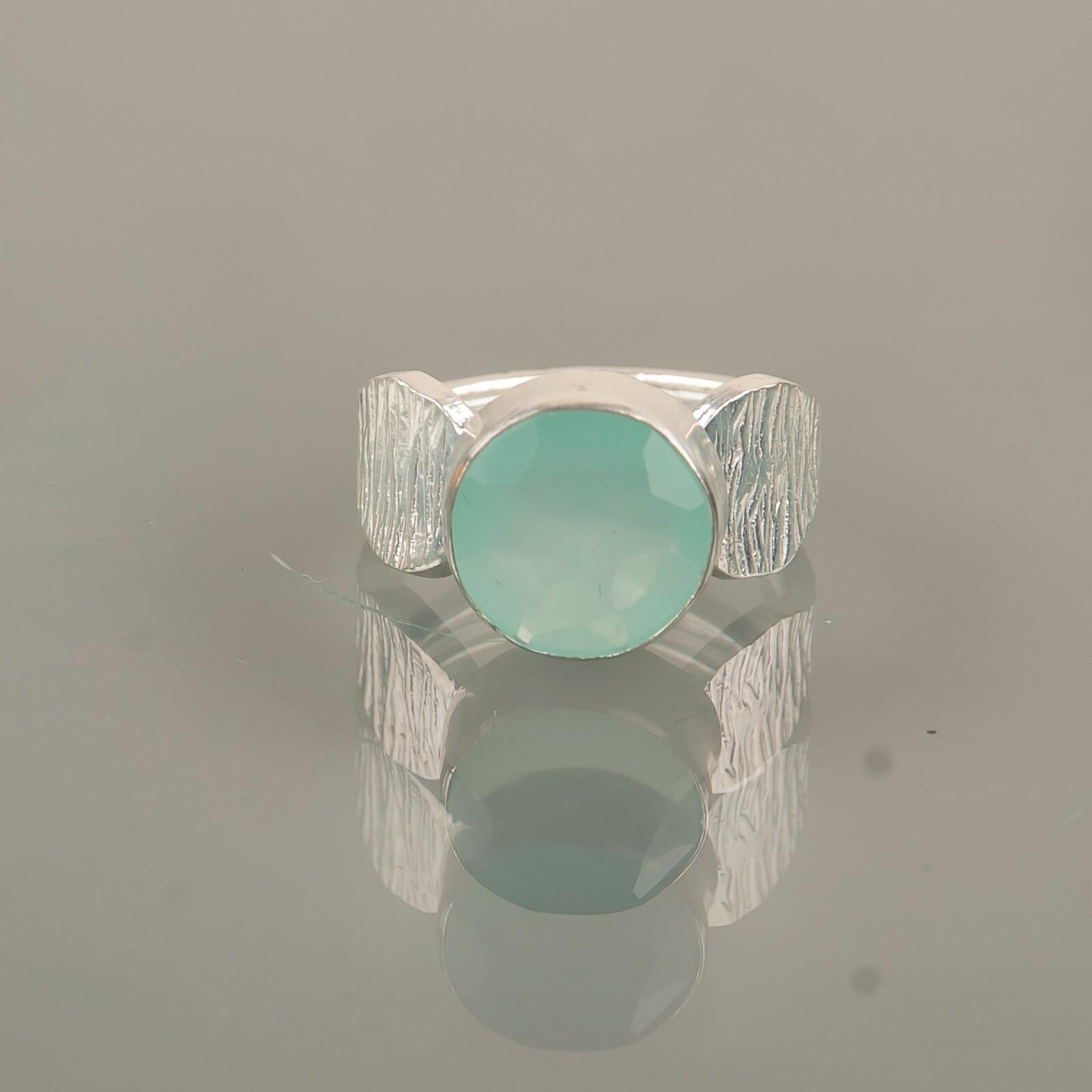 

Аква Халцедон Драгоценный Камень 925 Стерлинговое Серебро Ювелирное Кольцо в подарок на День Матери RR-1-36 9.5