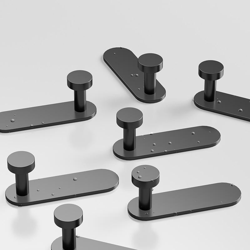 Gun Gray Adhesive Hook for Towels - Strong, Punch-Free Wall-Mounted Hook for Bathroom and Entryway