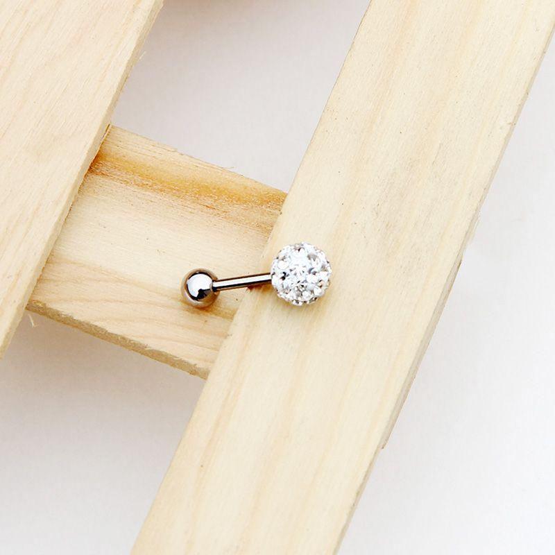 

Titanium Steel Fashion Super Shiny Small Stud Earrings Double-sided Mini Crystal Earrings Women Exquisite Full Diamond Ball Ear Bone Stud Double Ball One White single head