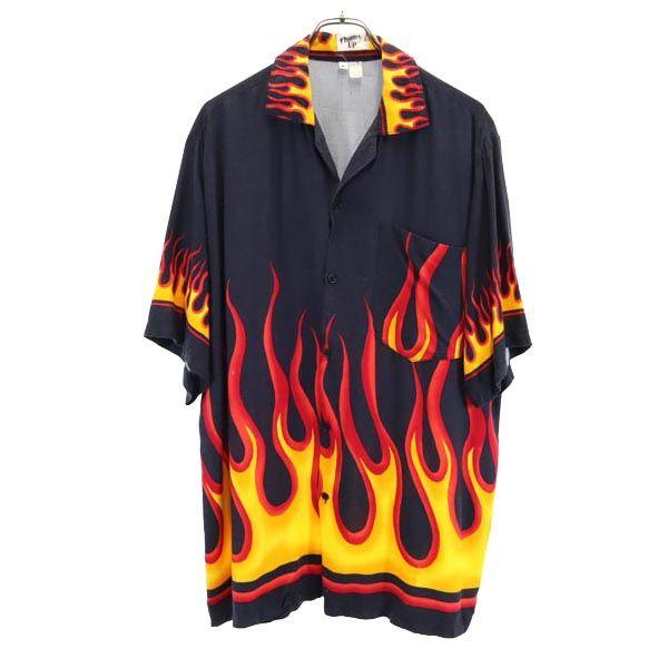 THUMSUP Short sleeve Open collar shirt XL Black Men's Used