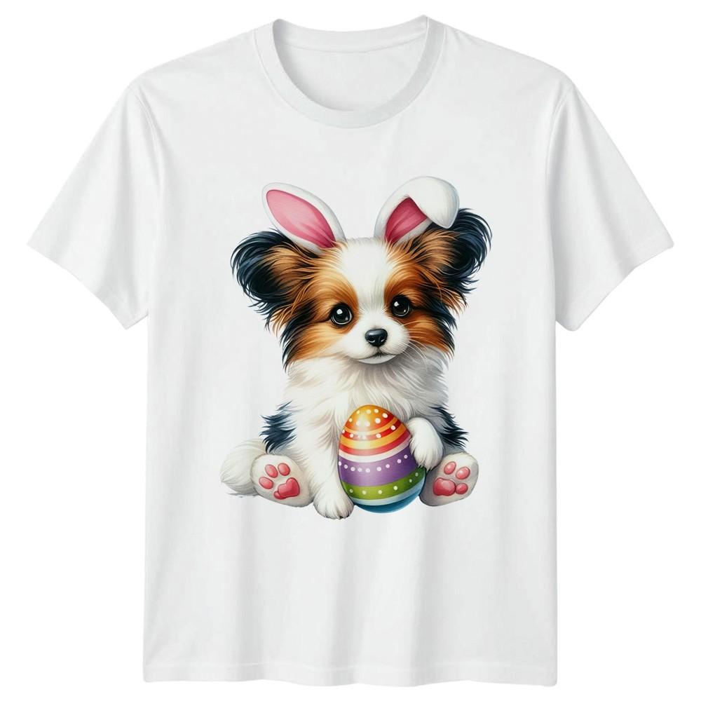 Cute Papillon Puppy Dog Wearing TShirt Papillon Dog Easter Easter Gift For S