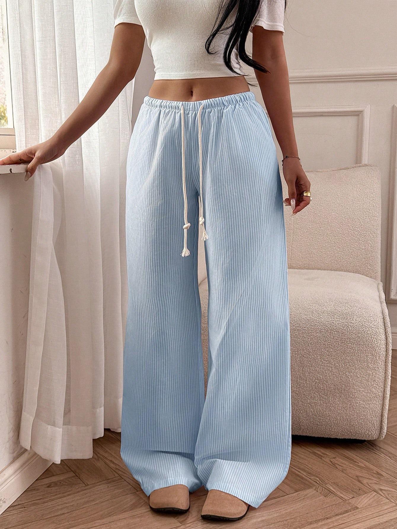 

Light Blue Stripe Wide Leg Pants XS небесно-голубой