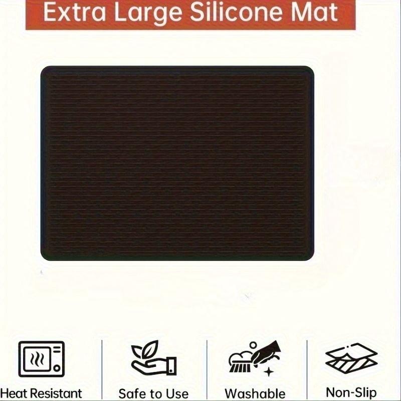 

Силіконовий захисний килимок для варильної поверхні - 71см*50см Жаростійке покриття для електричних, керамічних та скляних плит - Міцний, багатофункціональний кухонний захист чорний