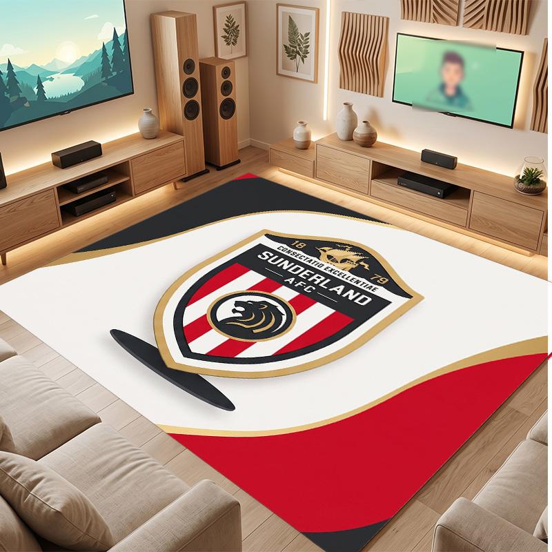 Tappeto in Velluto di Cristallo con Stampa del Sunderland Football Club, Comodo Assorbente d'Acqua Antiscivolo Tappeto per Pavimenti Interni