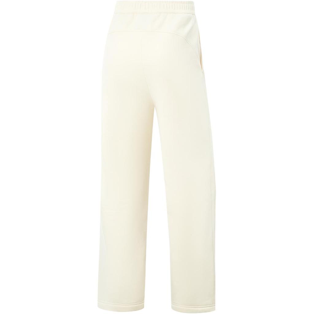 Li Ning Fitness Series Warm Fleece Fashion Wide Leg Mid Waist Casual Knitted Sports Pants Women Pants AKLV972-5