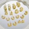 9Pairs Vintage Gold Color Earrings Set For Women Fashion Starfish Shell Hoop Stud Earrings Beach Party Daily Wear Jewelry Gifts