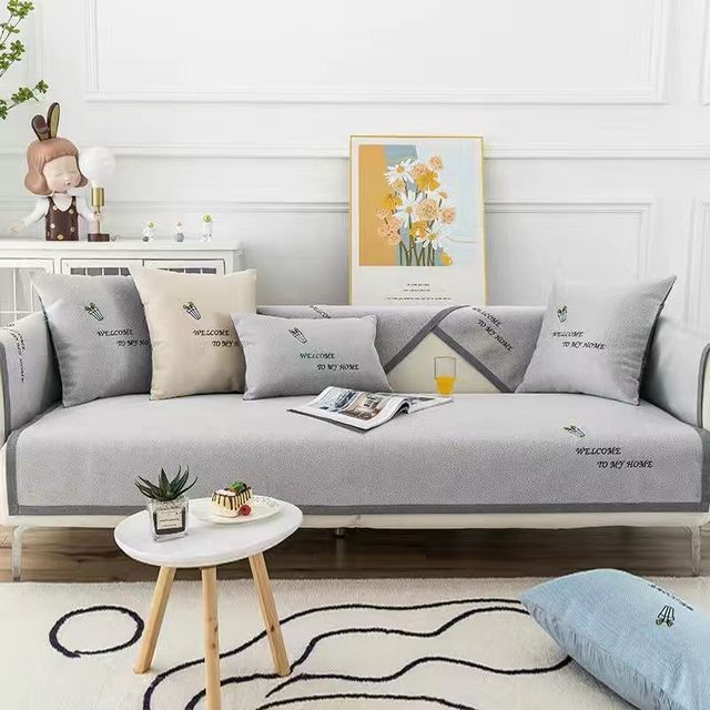 Sommer Cool Soft Ice Silk Sofabezug rutschfest waschbar Sofakissen High-End Wohnzimmermöbel staubdicht Vollbezug
