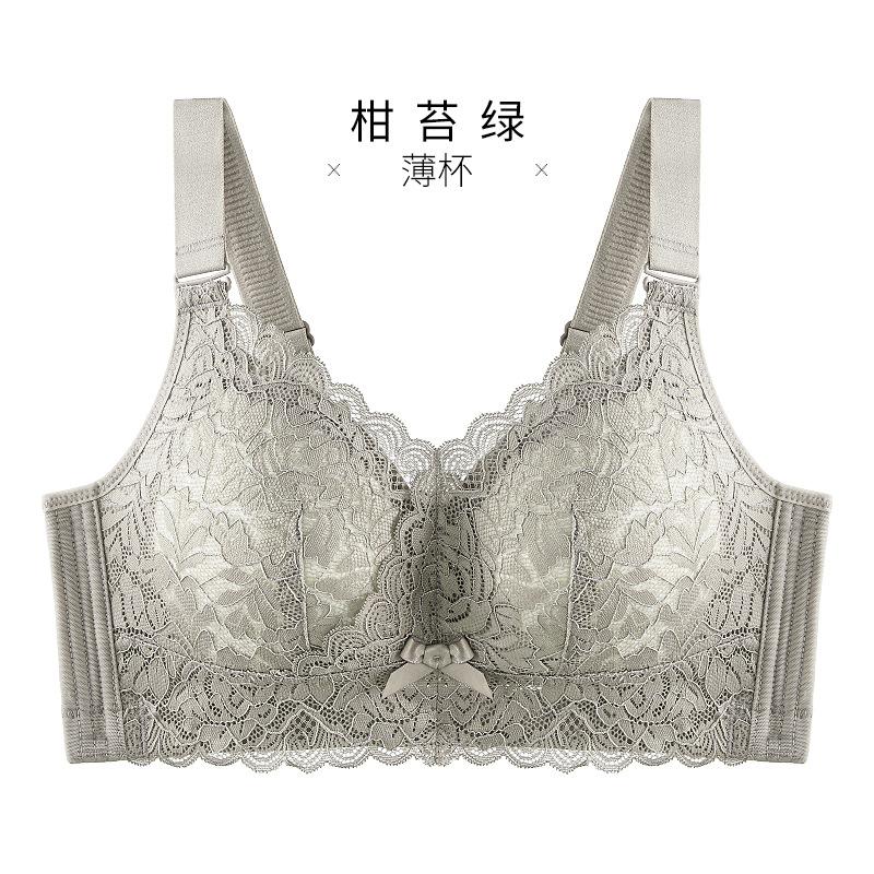 Delicate Sexy Lace Large Size Underwear Women's Thin Models Without Steel Rings Gather Up To Lift and Prevent Sagging and Close Secondary Breasts Bra
