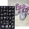 Simple Flowers Nail Art Stamping Plates Set 3D French Floral Butterfly Leaf Printing Template Plate Nail Stencils Manicure Tools