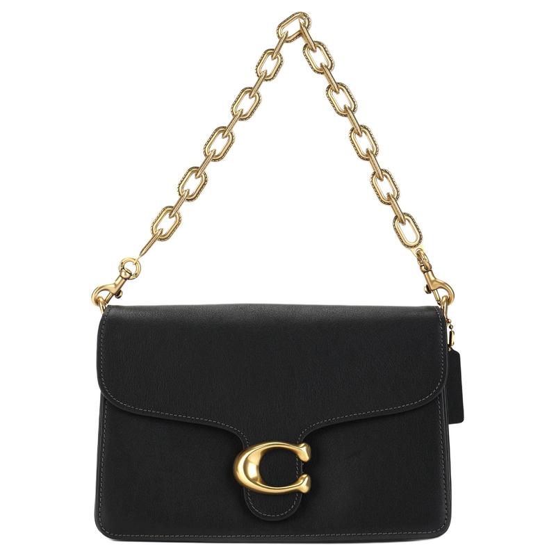 Coach Tabby 30 Gold Metal Logo Cowhide Shoulder Bag Large Women's Black