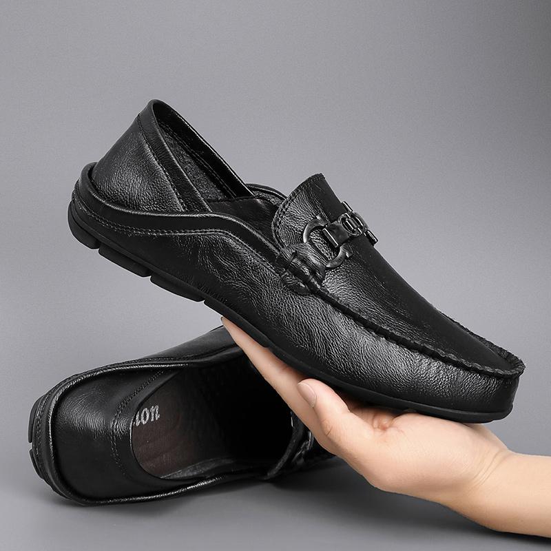 39-46 Fashion Men's Casual Slip On Leather Shoes Loafers Moccasins Flat Driving Shoes