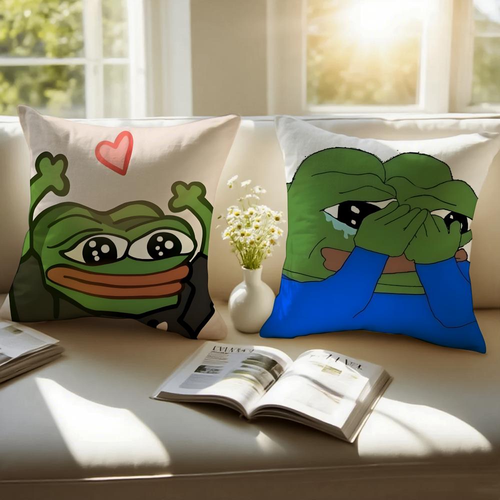 P-Pepe The Frog Cushion Cover Linen Pillowcase Cover Soft Decor For Sofa Home Room