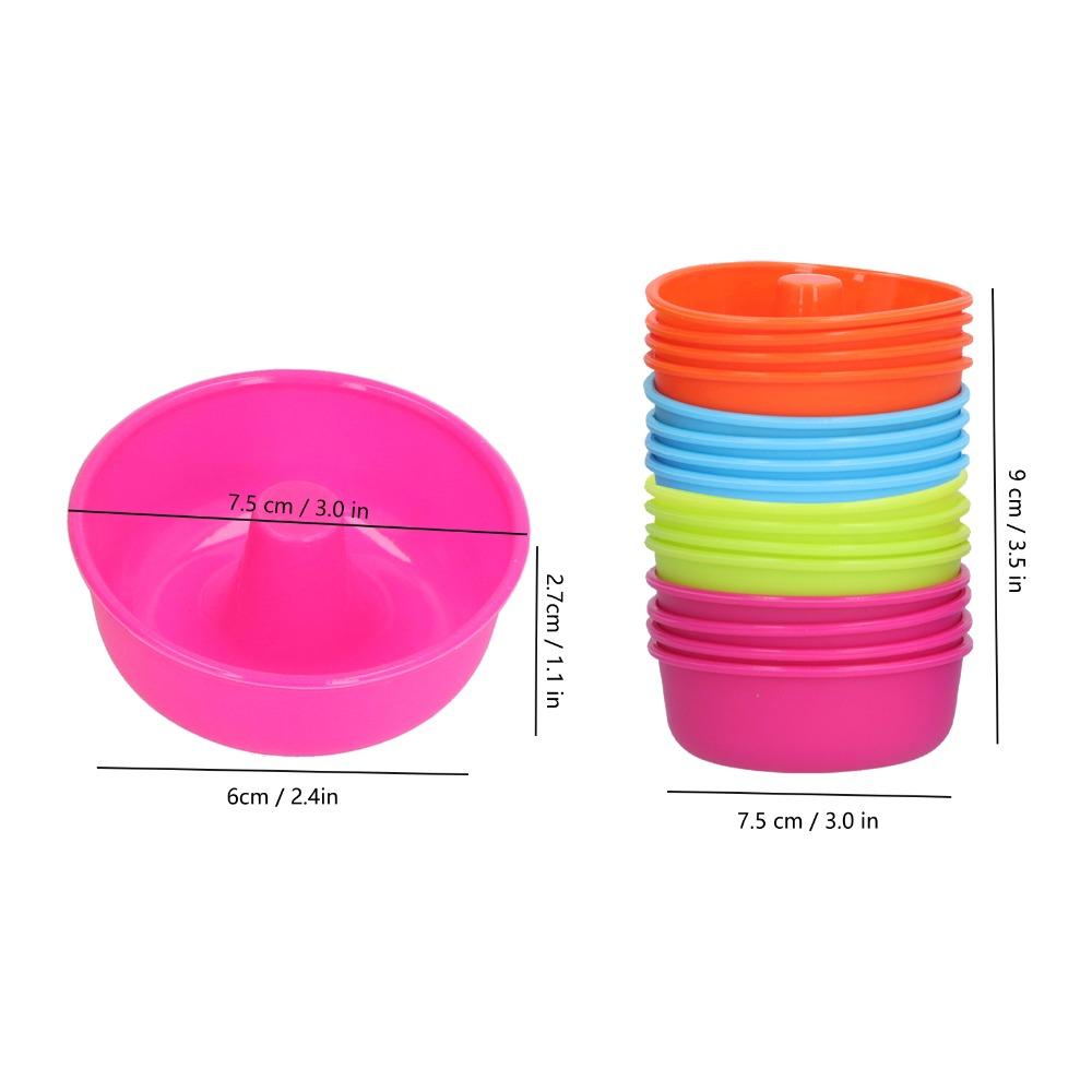 16pcs Silicone Donut Mold Colorful Baking Cups Cake Molds  Doughnut Pastries Puddings Muffins