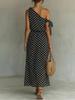 2026 European & American Style Women's Off-the-Shoulder Sleeveless Polka Dot Casual Dress