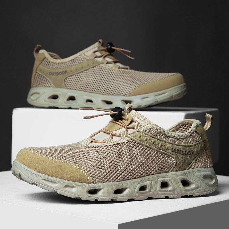 

Summer lightweight mesh sneakers casual large size outdoor men s shoes breathable 47 песочный