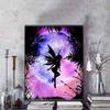 Disney 5D DIY Diamond Painting Elf Silhouette Illustration Full Round Diamond Mosaic Cartoon Cross Stitch Art Painting for Home Decoration