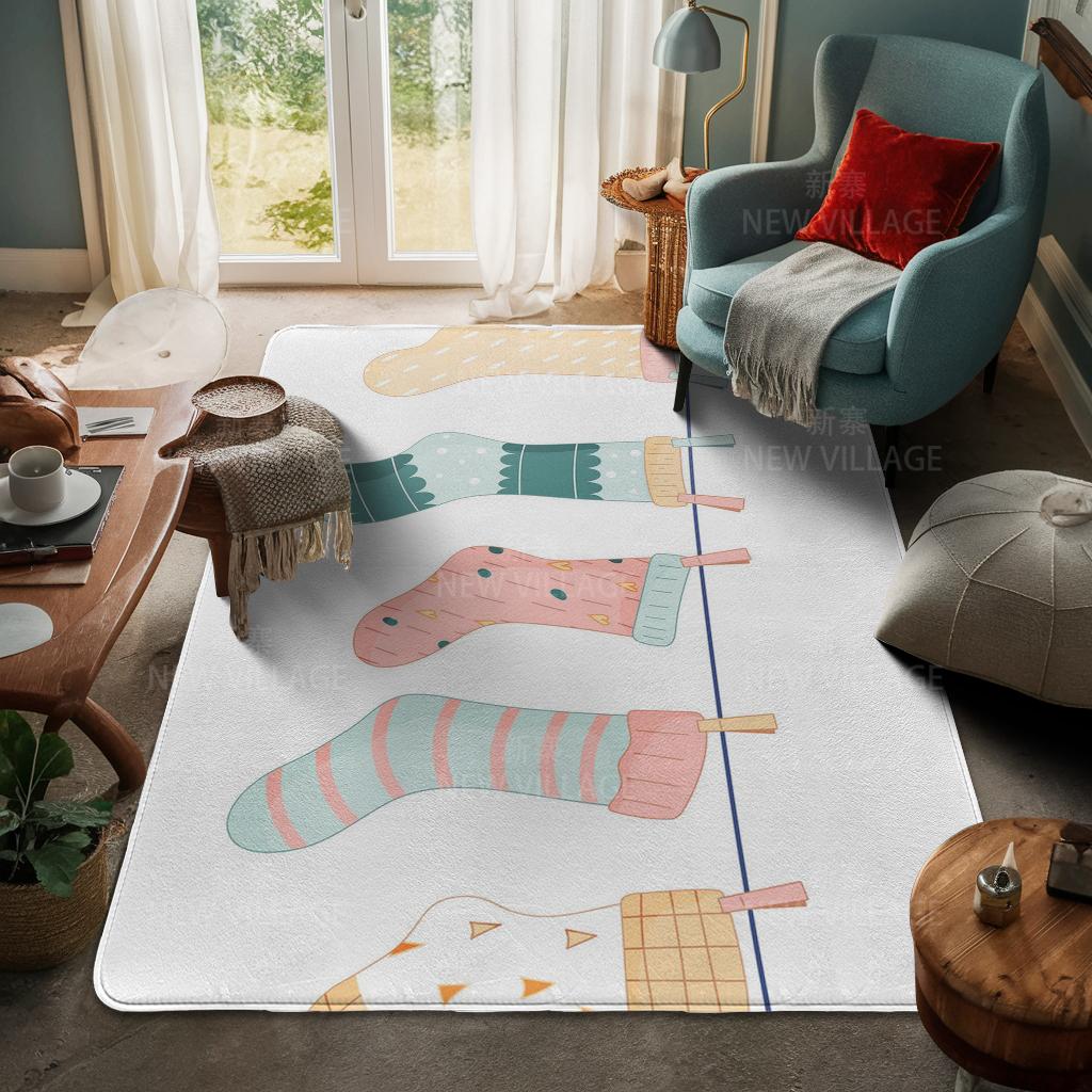 House Entrance Carpet Home Door Mat Living Room Bath Foot Bathroom Non-slip Water Absorption Rugs Bath Merry Christmas Winter