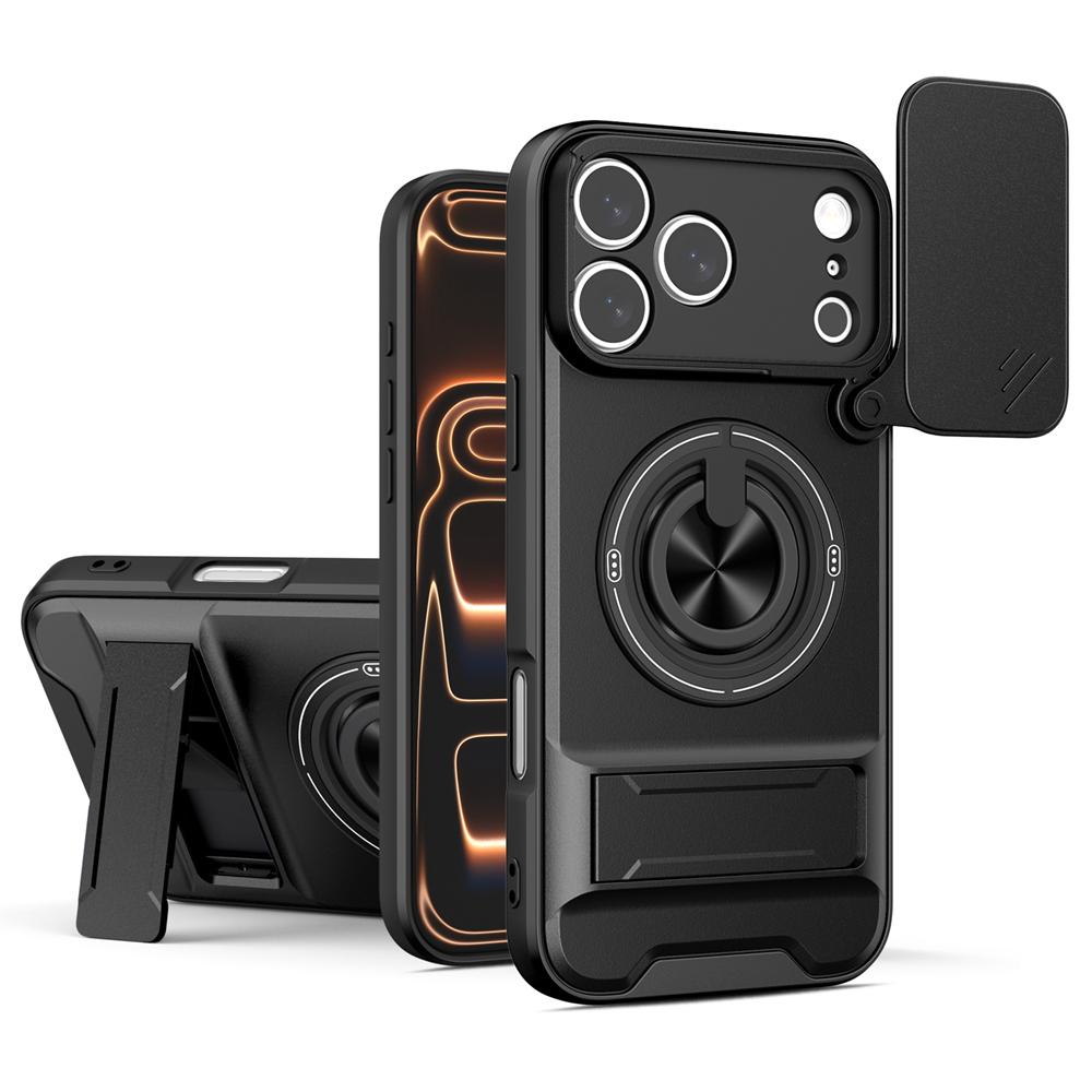 KEYSION Magnetic Phone Case for iPhone 17 Pro Max Slide Camera Protection Upright Kickstand Shockproof Cover for iPhone 17 Air