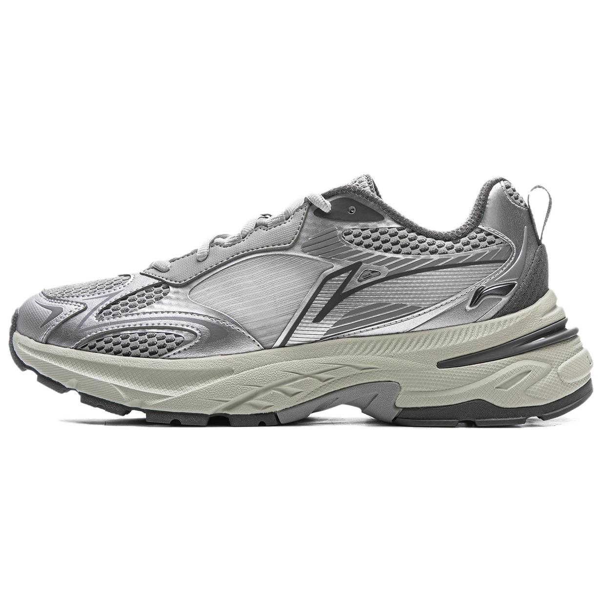 

new LiNing Abrasion Resistant Breathable Low Top Casual Shoes Men s Silver Gray 40