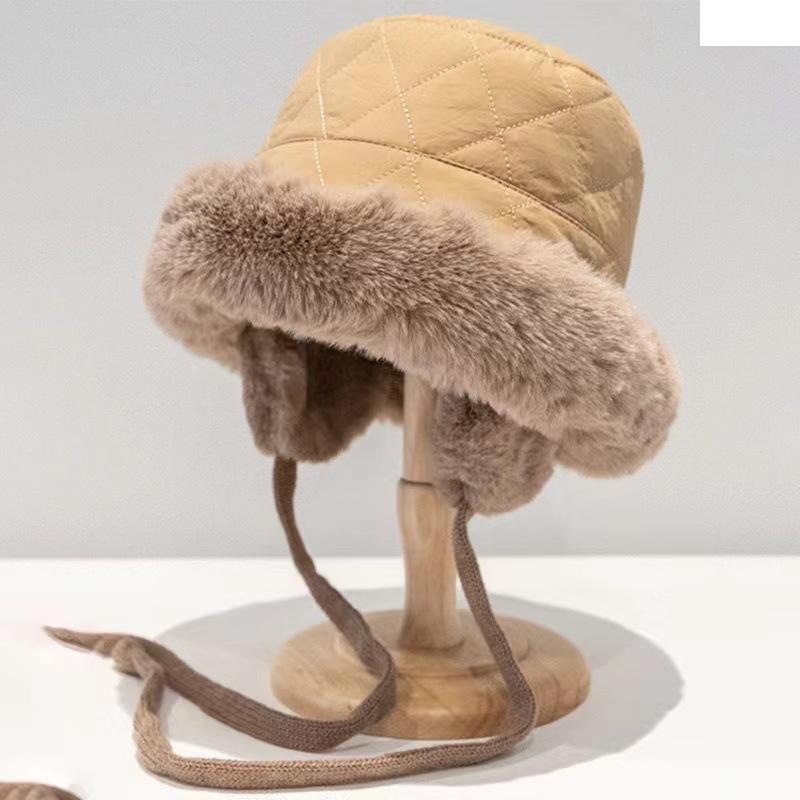 Simple Suede Velvet Lei Feng Hat Winter Men's and Women's Fleece Thickened Outdoor Cycling Ear Protection Warm Bucket Hats Thick Basin Hats