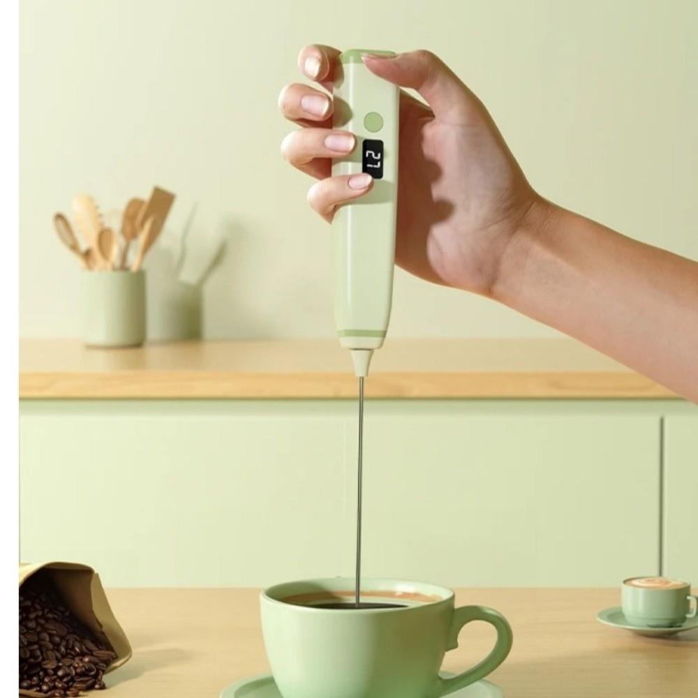 Digital Display Electric Milk Frother Wireless Milk Foam Maker Manual Cream Blender  Baking