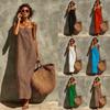 Women's Spaghetti Strap Maxi Dress Square Neck Loose Casual Summer Beach Slip Dress
