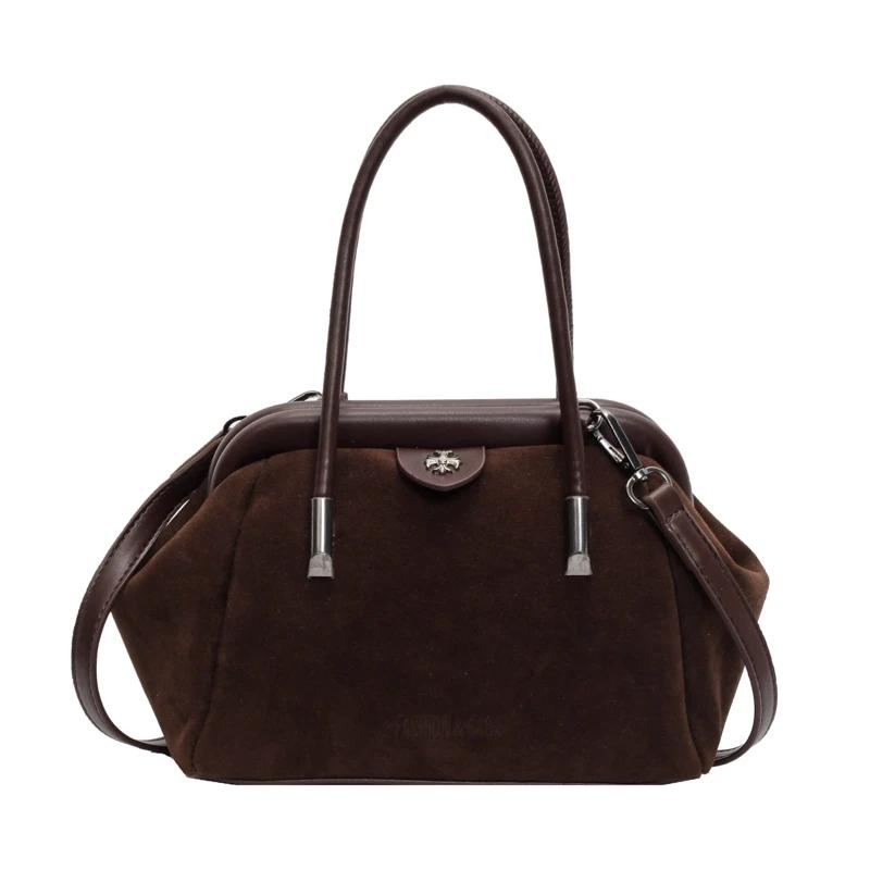 Matte Retro Feminine Bag Niche Design Crossbody Bag with Bag Clip New Fashion