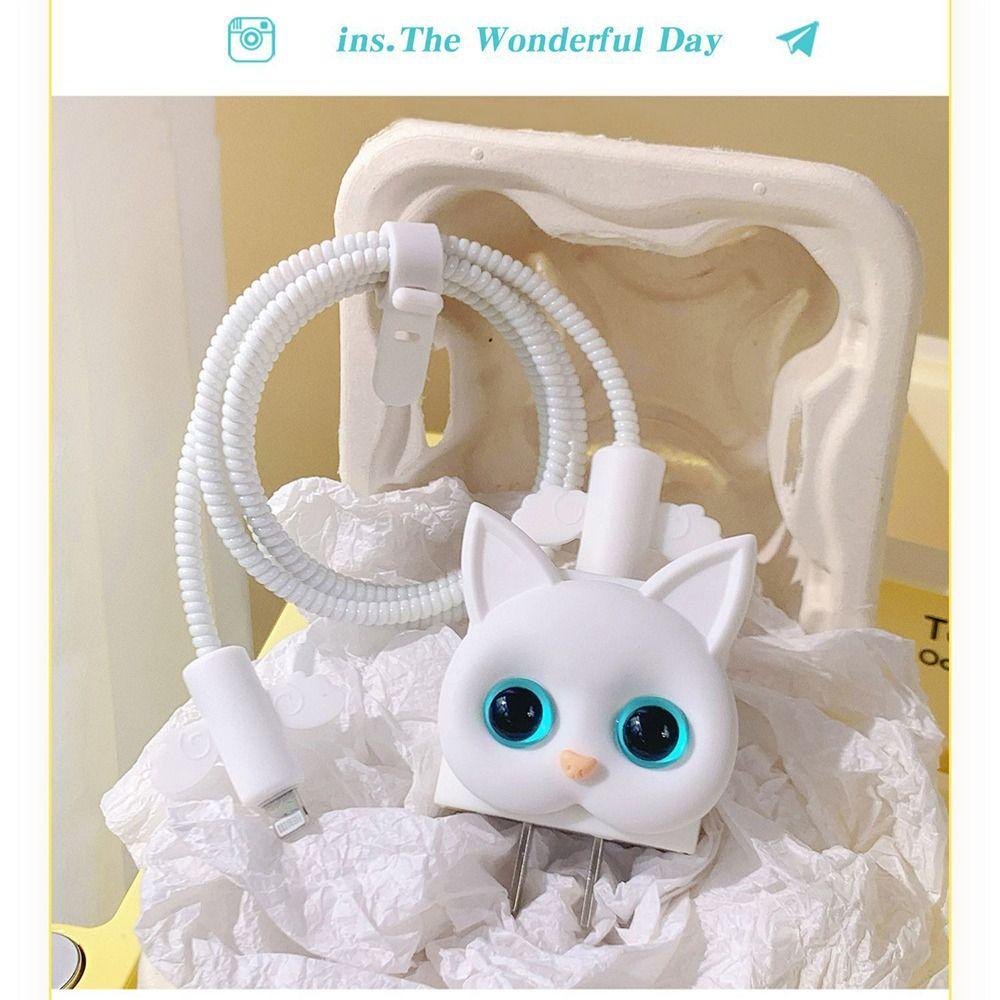 Cute Charger&Charging Cable Protector 18W 20W Plug USB Protector Data Line Cover for IPhone