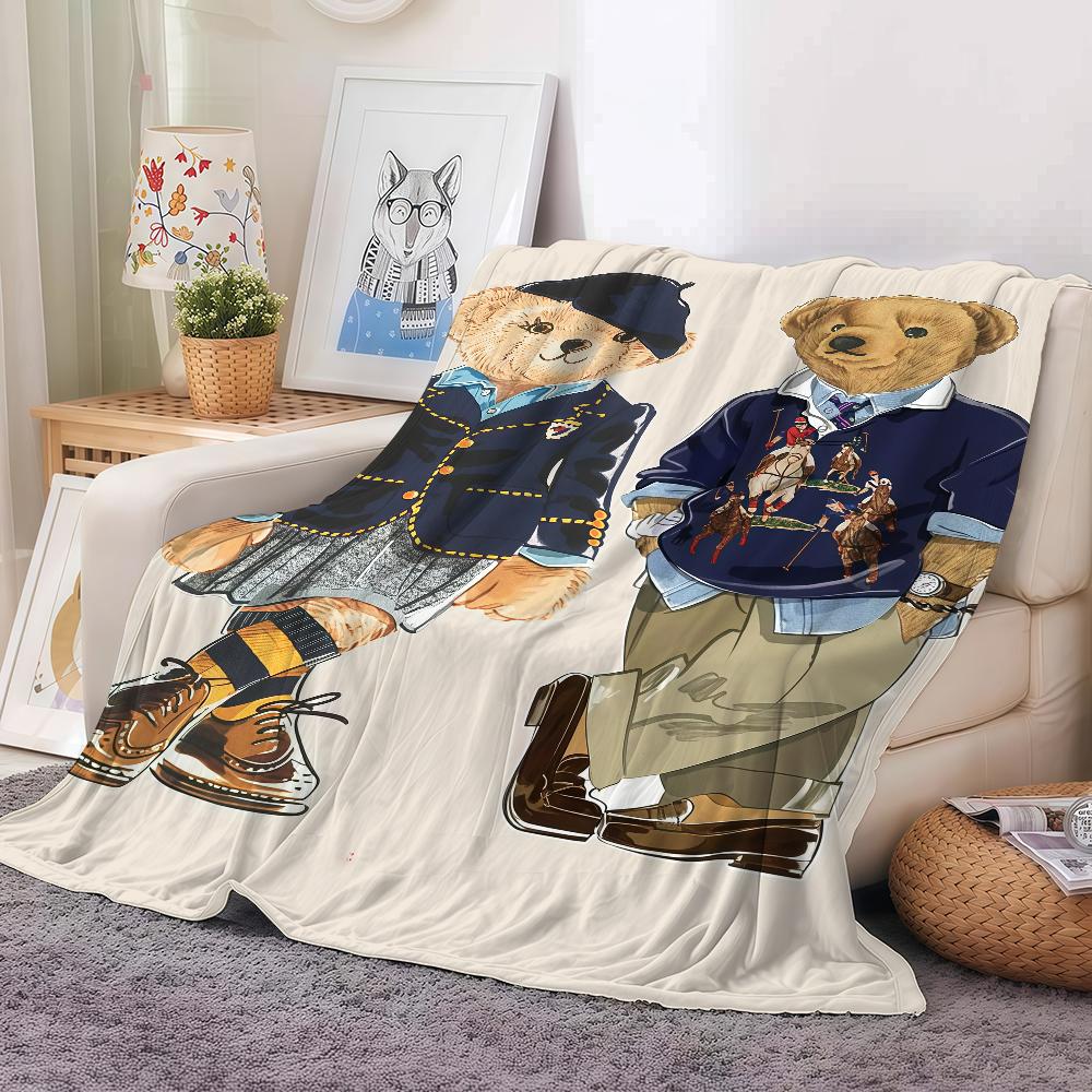 

Модне P-Polo B-Bears Ковдра Тепла та М яка Підходить для Спальні Вітальні Дивана-Ліжка Офісу Подорожей Кемпінгу 50x60in