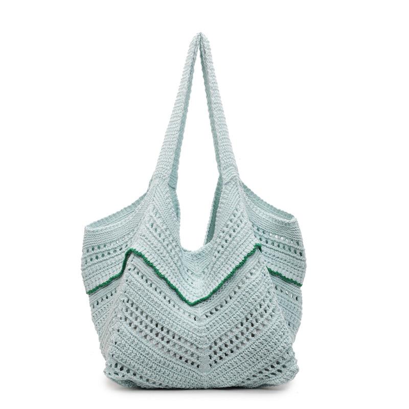 Exquisite Fashion Hand-knitted Hollow Women's Tote Bag New Casual Versatile Shoulder Bag Shopping Bag