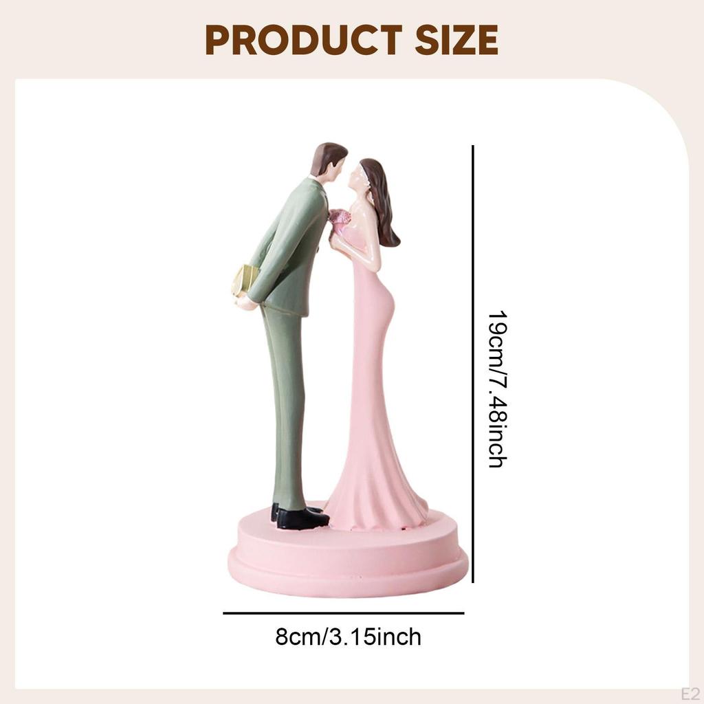 Figurine de mariés, statue de couple, artisanat romantique, décoration de table pour mariage