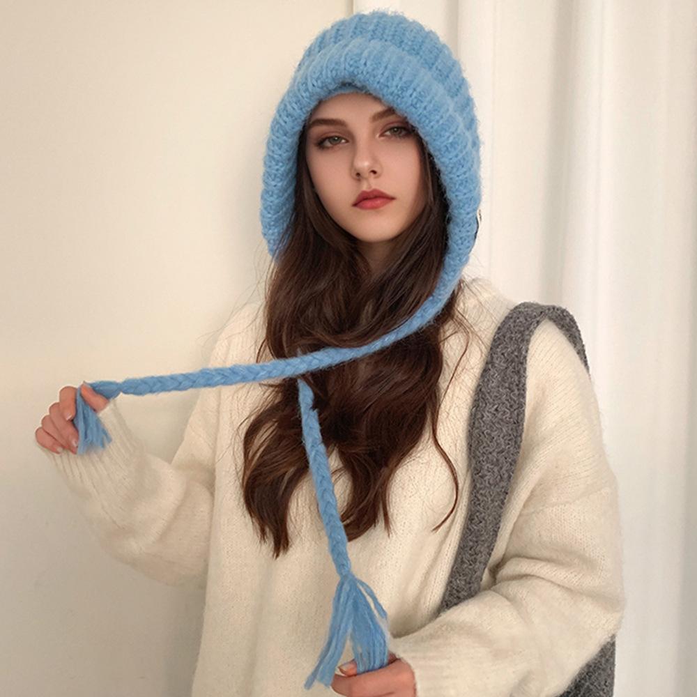 Autumn and Winter Colorful Knitted Hat Ins Loose American Retro Lazy Style Couple Knitted Tassel Hat